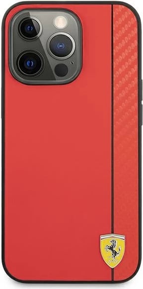 Mbështjellës Ferrari On Track Carbon Stripe për iPhone 13 Pro Max 6.7", i kuq