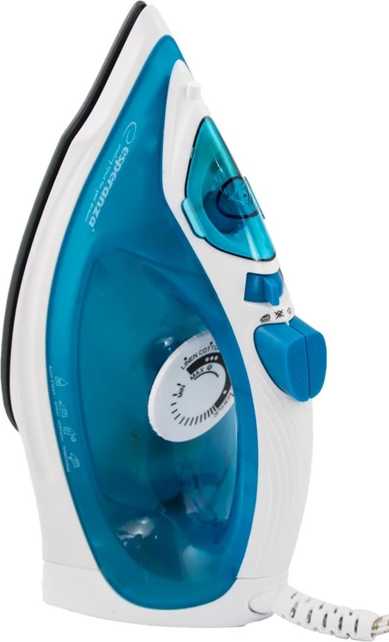 Hekur me avull Esperanza SLIDER EHI002, 2200W, pllakë qeramike, kaltër/bardhë Hekur me avull Esperanza SLIDER EHI002, 2200W, pllakë qeramike, kaltër/bardhë