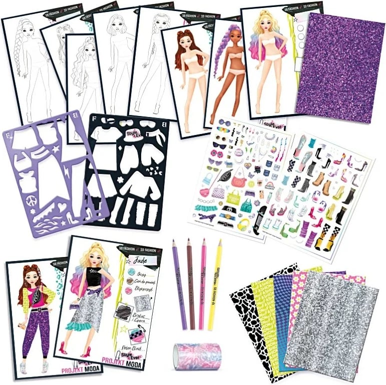 Set kreativ për dizajn mode Epee Project Fashion Designer - Party Outfits, shumëngjyrësh