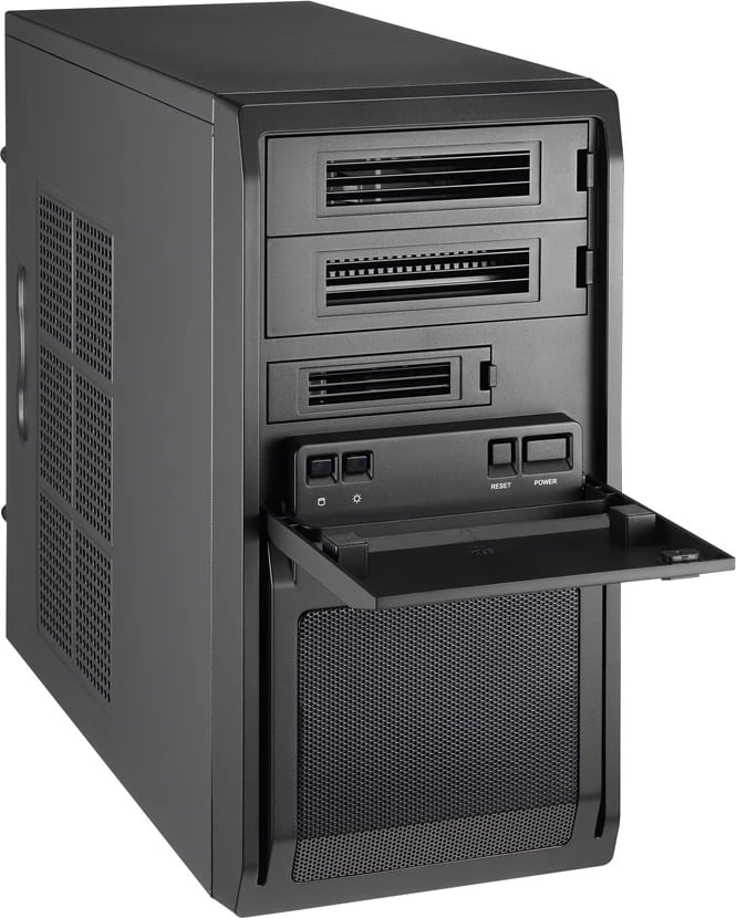 Kasë Kompjuteri Chieftec LT-01B-350GPB, Mini Tower, e Zezë