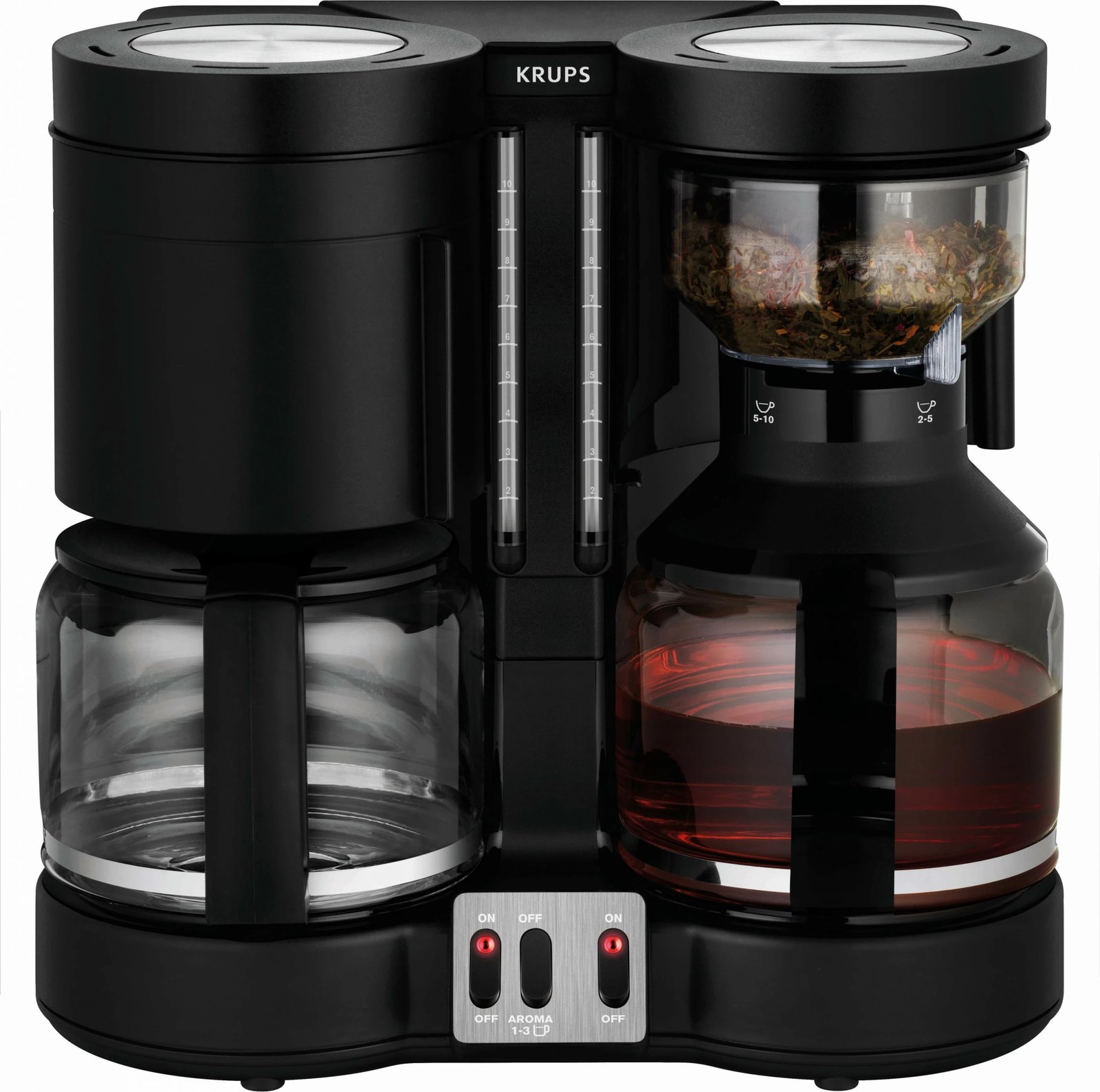 Aparat kafeje Krups 8508 Duothek Plus, 10 filxhanë, manual, i zi