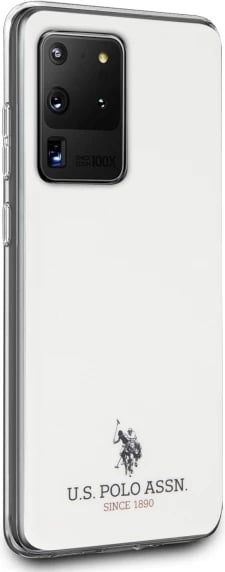 Mbështjellës U.S. Polo Assn. USHCS69TPUWH Shiny për Samsung Galaxy S20 Ultra, i bardhë
