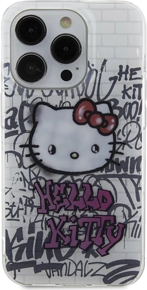 Mbështjellës Hello Kitty IML Kitty On Bricks Graffiti për iPhone 13 Pro Max, Bardhë