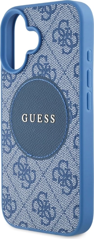 Mbështjellës Guess 4G Circle Classic Logo MagSafe për iPhone 16, Kaltër