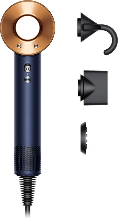 Tharëse flokësh Dyson Supersonic, 1600W, 3 shtojca, natë blu/bakër