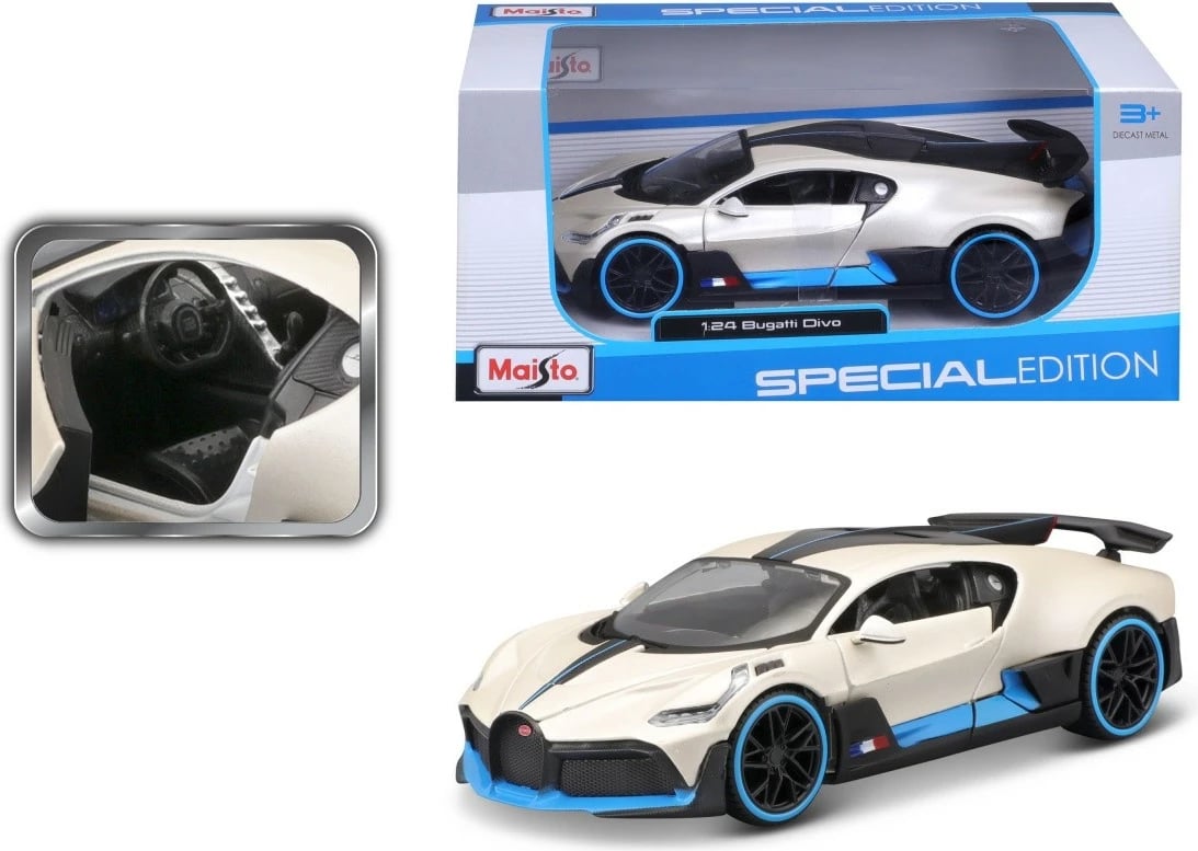 Model makine sportive Maisto Bugatti Divo 1:24, e bardhë