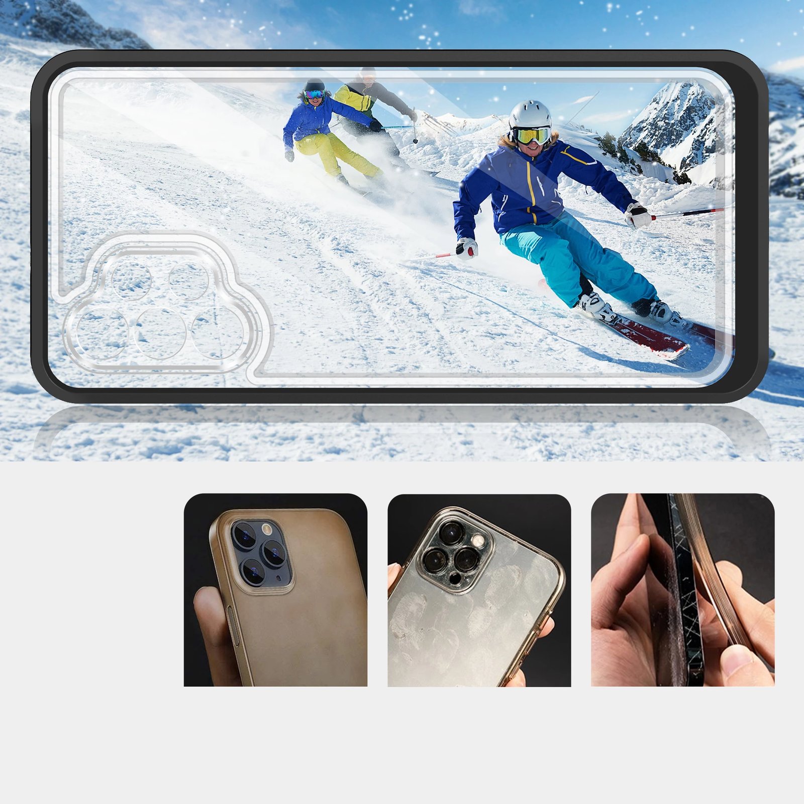 Mbështjellës Hurtel Hybrid Armor Clear 3in1 për Samsung Galaxy A32 5G, i zi/transparente