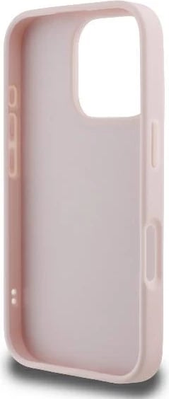 Mbështjellës Guess Quilted Metal Logo për iPhone 16 Pro Max, Rozë