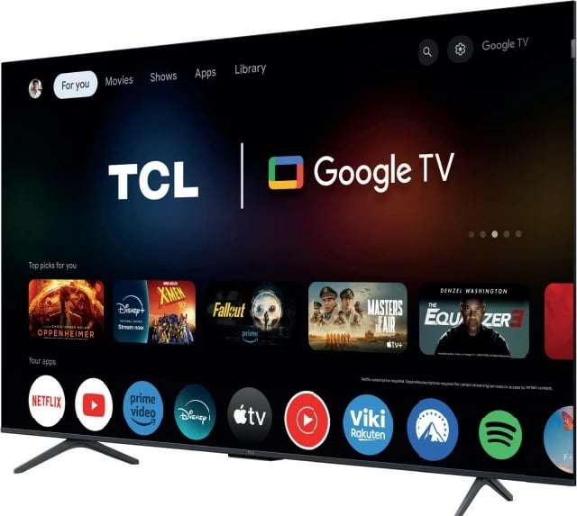 Televizor QLED, TCL 55P81K, 55" 4K UHD, 144Hz, Smart Google TV, Dolby Vision/Atmos, sistem zëri 2.1 ONKYO