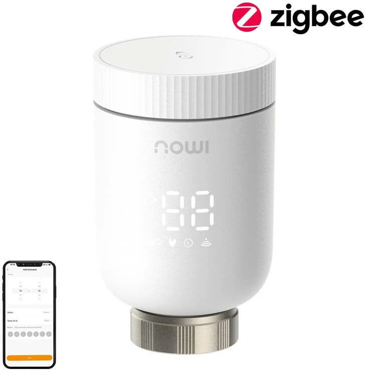 Kokë termostatike smart IMOU IOT-TRV1-EU me ZigBee, 6 adaptera, e bardhë