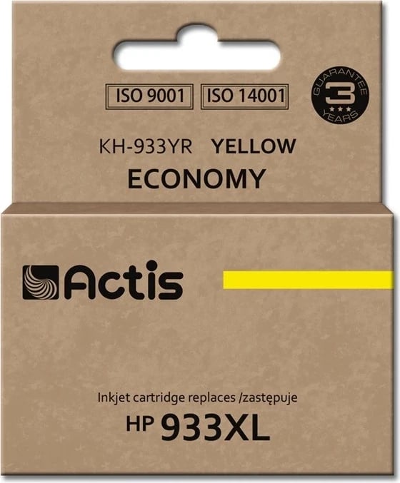 Ngjyrë printeri Actis KH-933YR për printerë HP 933XL, e verdhë 
