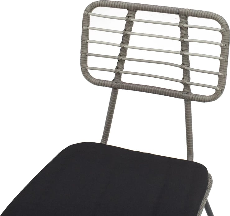 Set tavoline me karrige Naoki-Kliton A, metal i zi, alumin antracit, 150x80x74cm, 7 pjesë