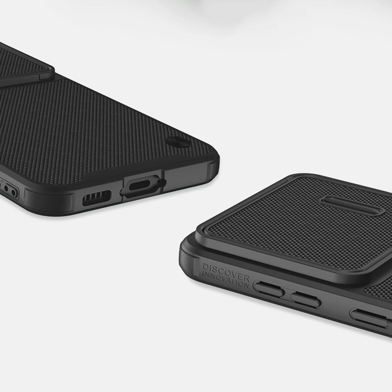 Mbështjellës Nillkin Textured S Case për Samsung Galaxy S23+, me kapak kamere, e zezë
