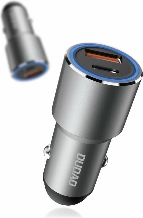 Karikues veture Dudao R4PQ, 22.5W, 2 porta USB-A & USB-C, Gri