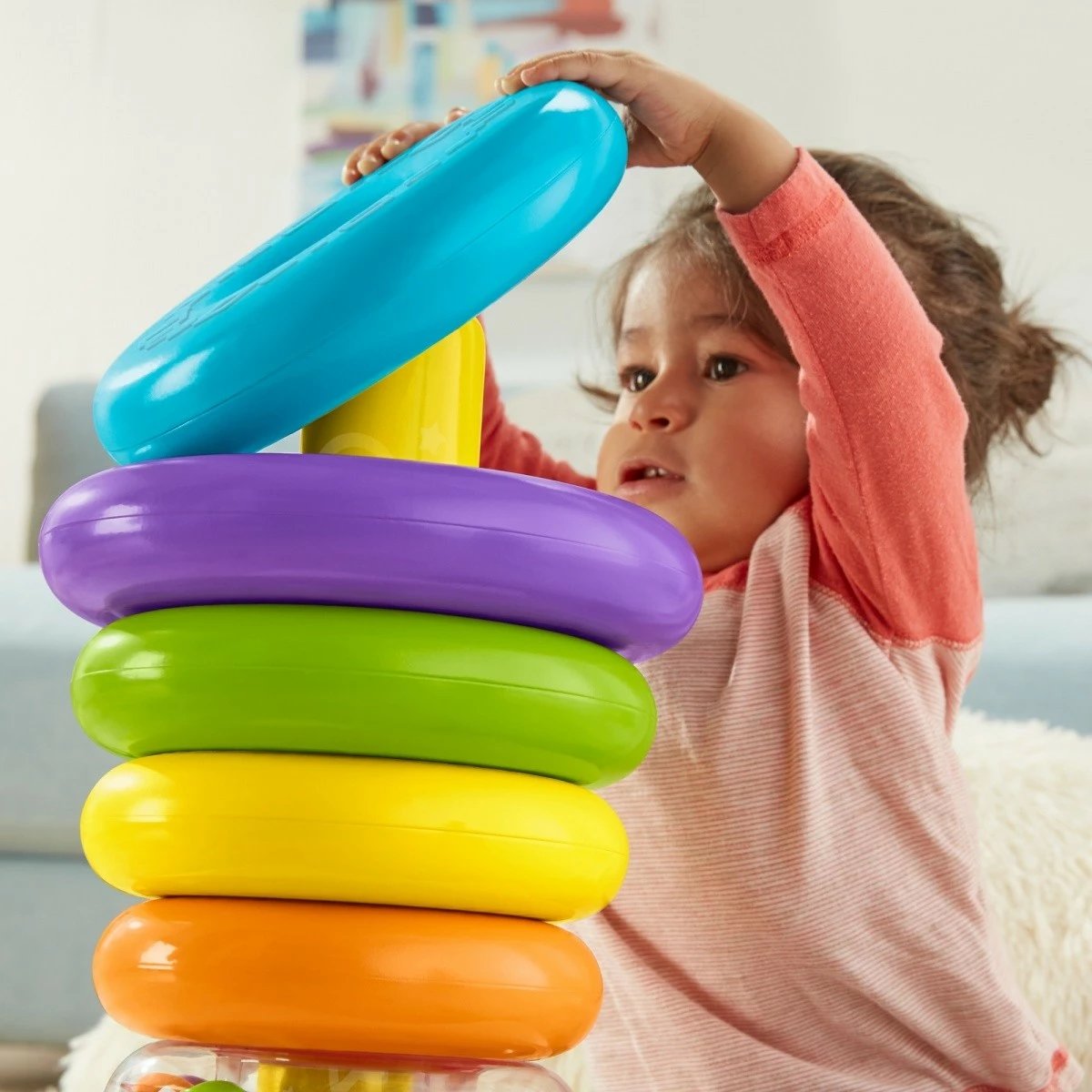 Piramidë me rrathë Fisher Price GJW15, shumëngjyrëshe, për fëmijë