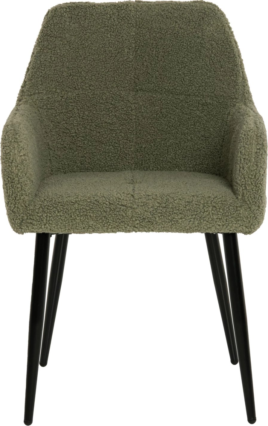 Karrige SHELLY FH8591.03 me pëlhurë TEDDY në ngjyrë fistik- këmbë metalike të zeza 57x55x87Hcm., set prej 2 copë
