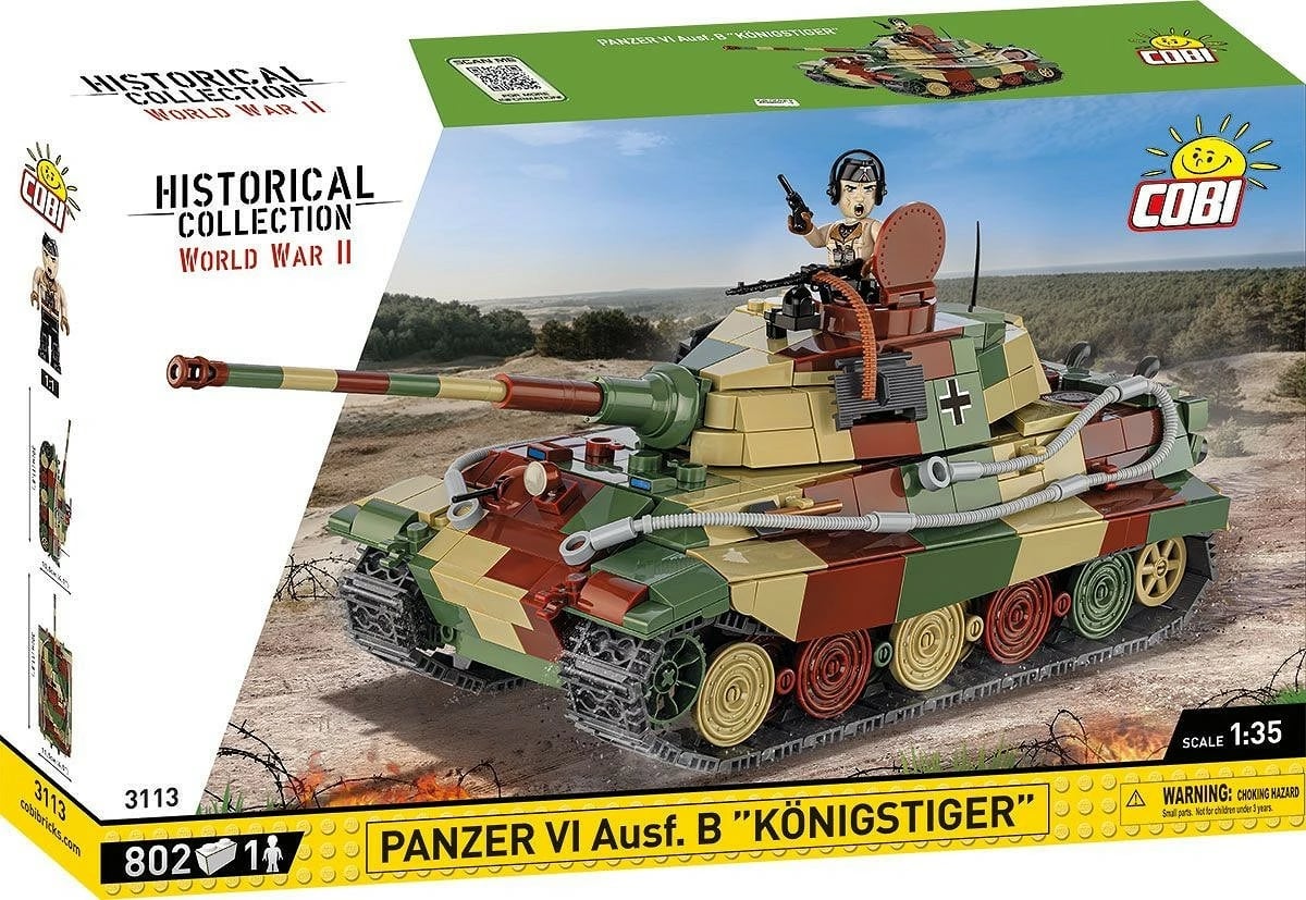 Set lodrash Cobi Klocki Panzer VI Ausf. B King Tiger, 802 pjesë, plastikë, me figurë