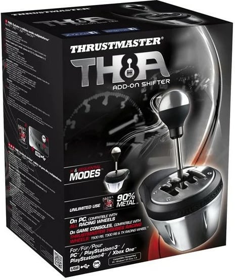 Shifter Thrustmaster AddOn TH8A, me kabllo, për PC/Konzolë, zi/metalike