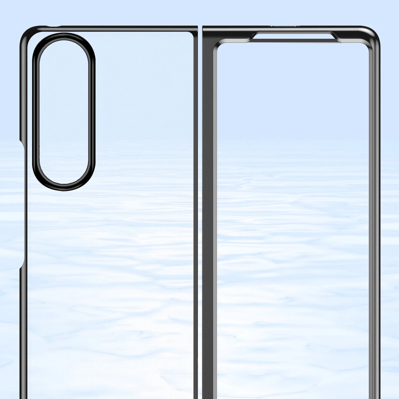 Mbështjellës Hurtel Plating Case për Samsung Galaxy Z Fold 4, kornizë metalike, kaltër