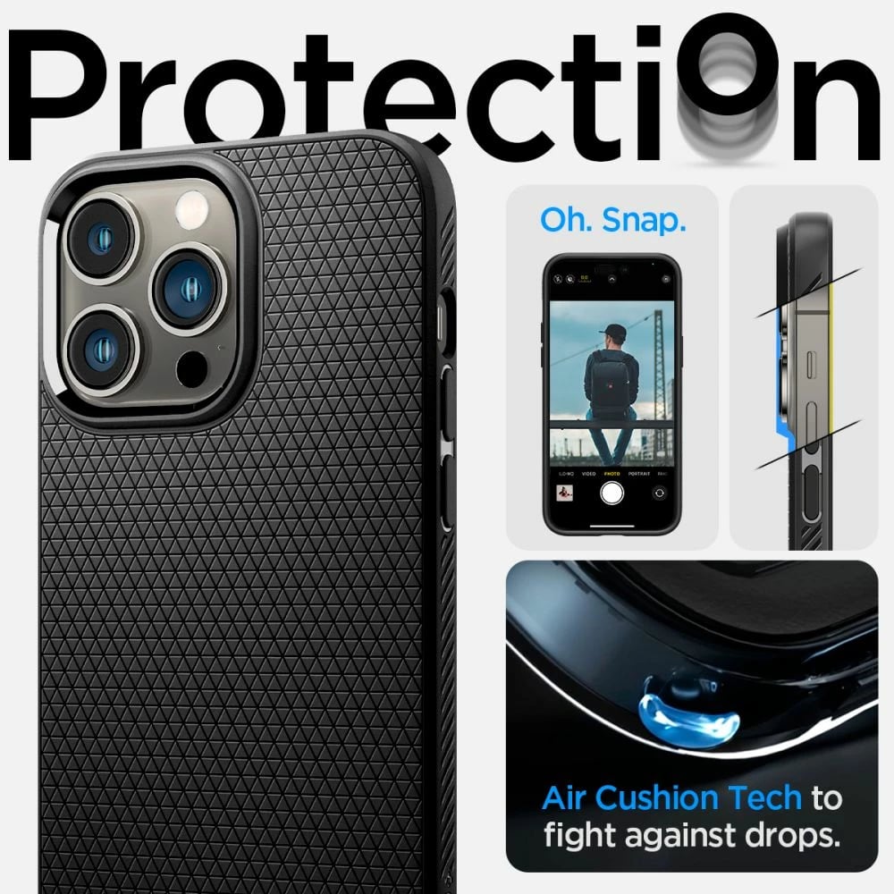 Mbështjellës Spigen Liquid Air për iPhone 14 Pro Max, Matte Black