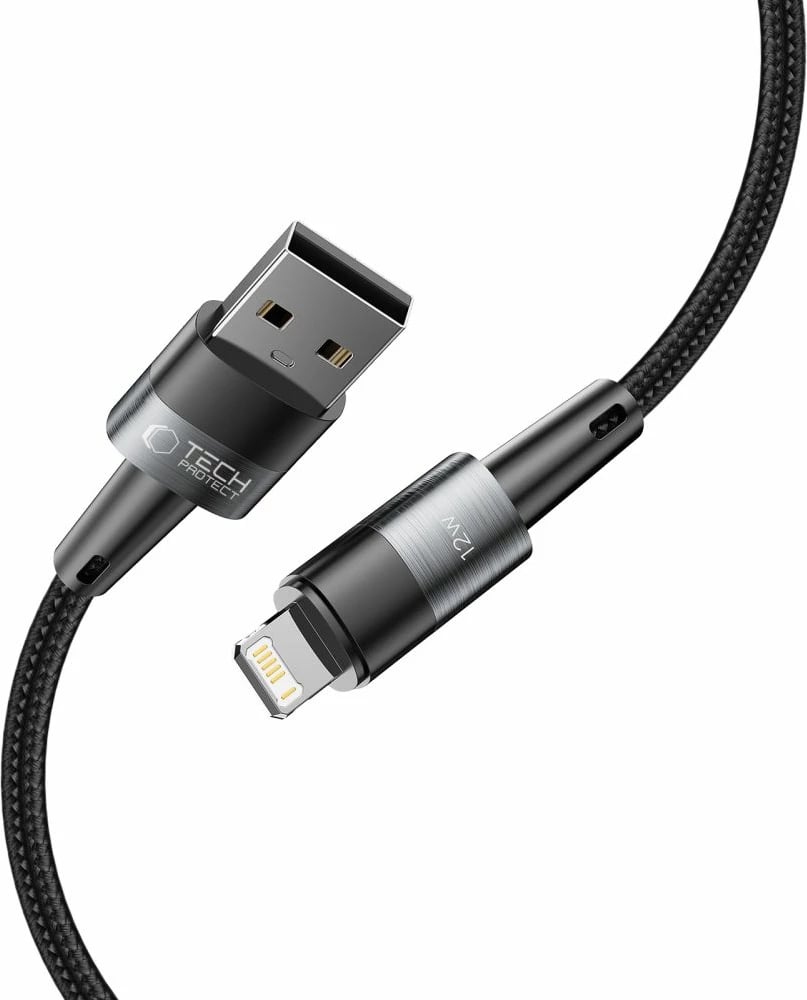 Kabllo Tech-Protect UltraBoost, Lightning në USB-A, 0.25m, 12W, Gri Kabllo Tech-Protect UltraBoost, Lightning në USB-A, 0.25m, 12W, Gri