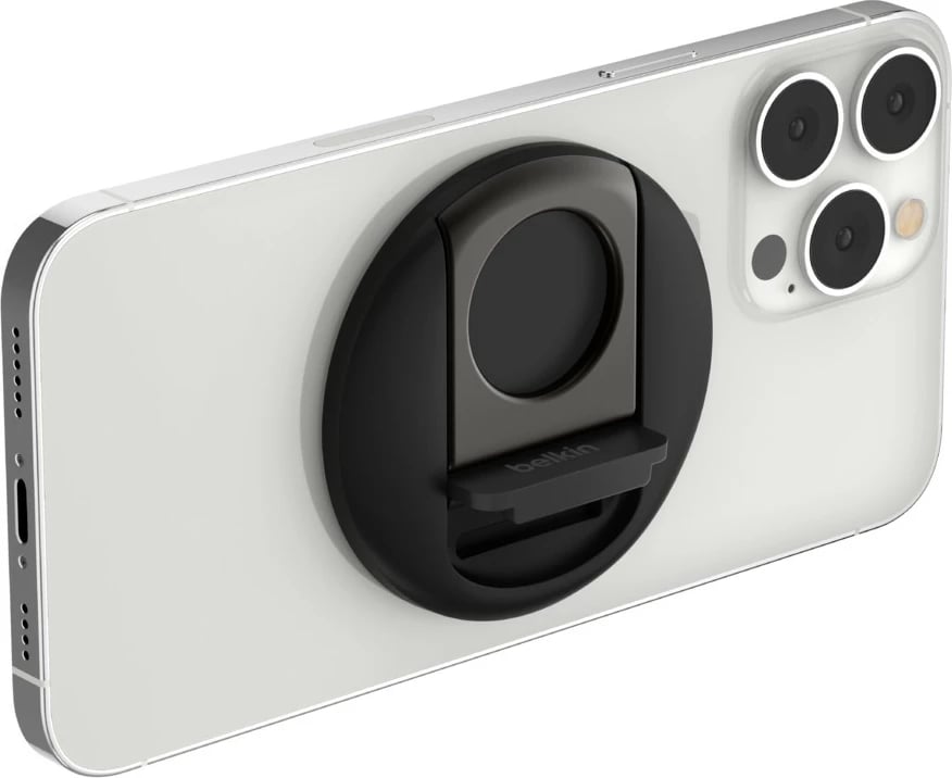 Mbajtës magnetik Belkin për iPhone me MagSafe për MacBook, ngjyrë e zezë
