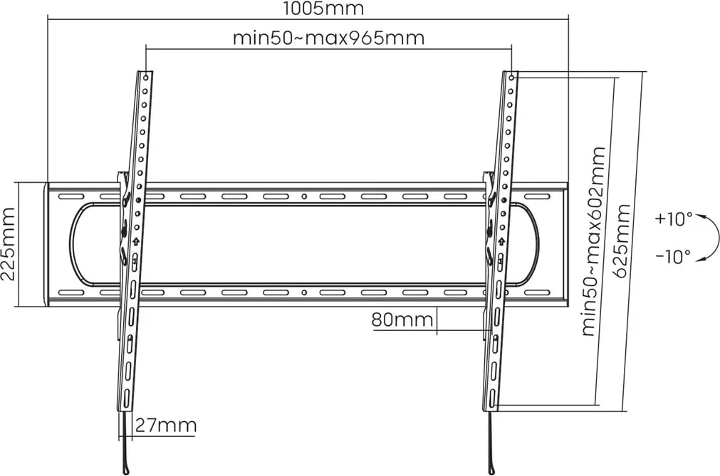 Mbajtës TV ose monitor Maclean MC-750N, i zi
