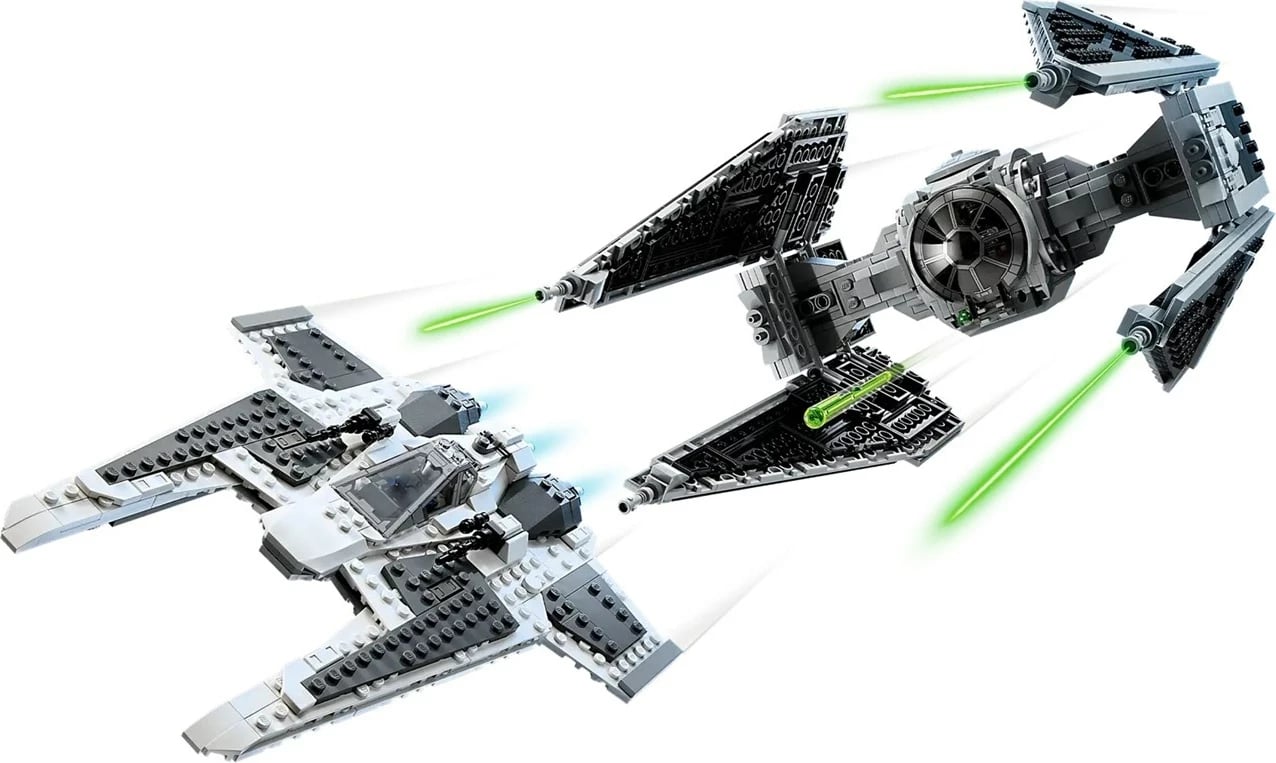 Set LEGO Star Wars 75348 Mandalorian Fang Fighter vs TIE Interceptor
