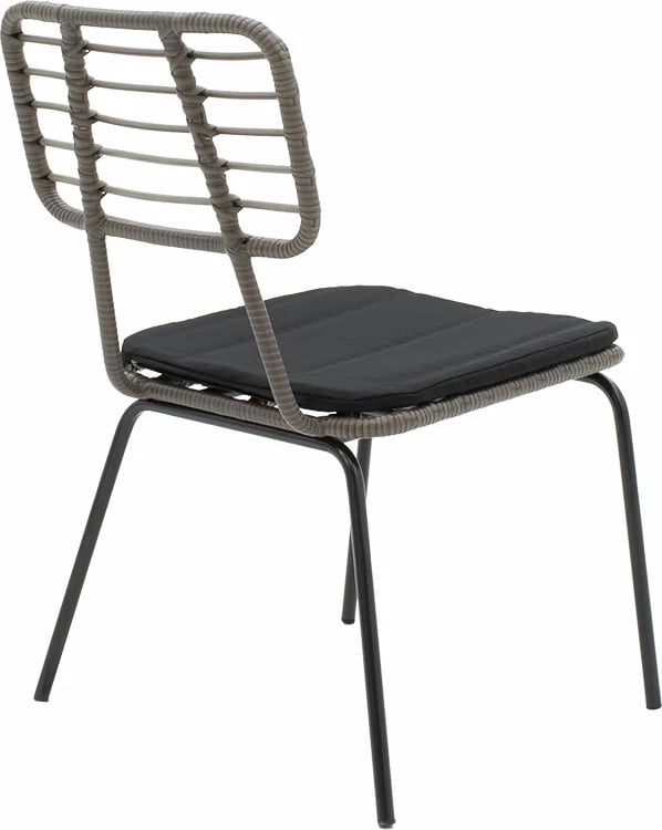 Set lounge Gaus-Naoki 3 pjesë, metal i zi, gri PE