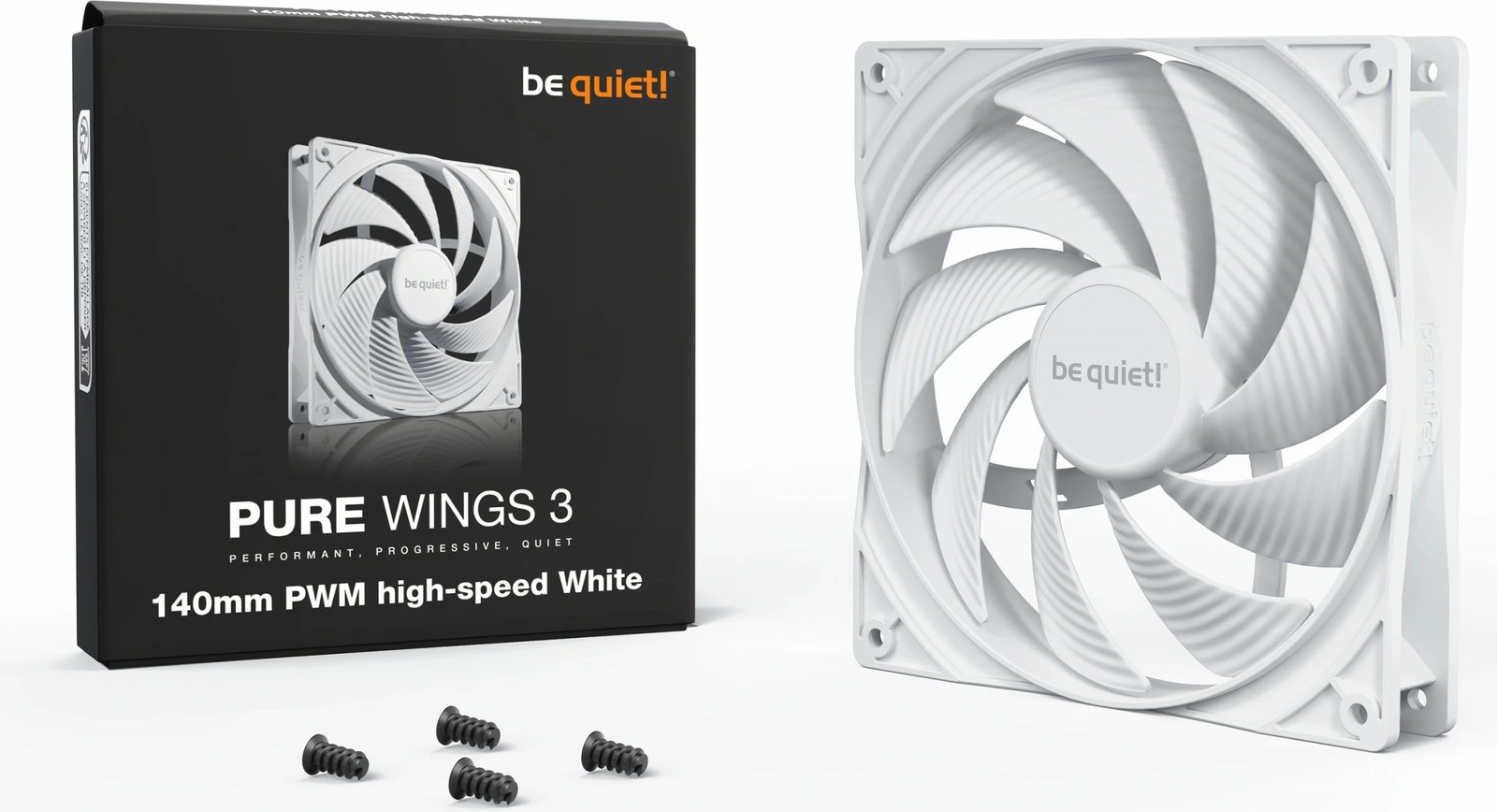 Ventilator kase Be Quiet! Pure Wings 3 PWM high-speed 140mm, i bardhë