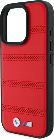 Mbështjellës BMW M Perforated And Stitched Line MagSafe për iPhone 16 Pro Max, Kuq