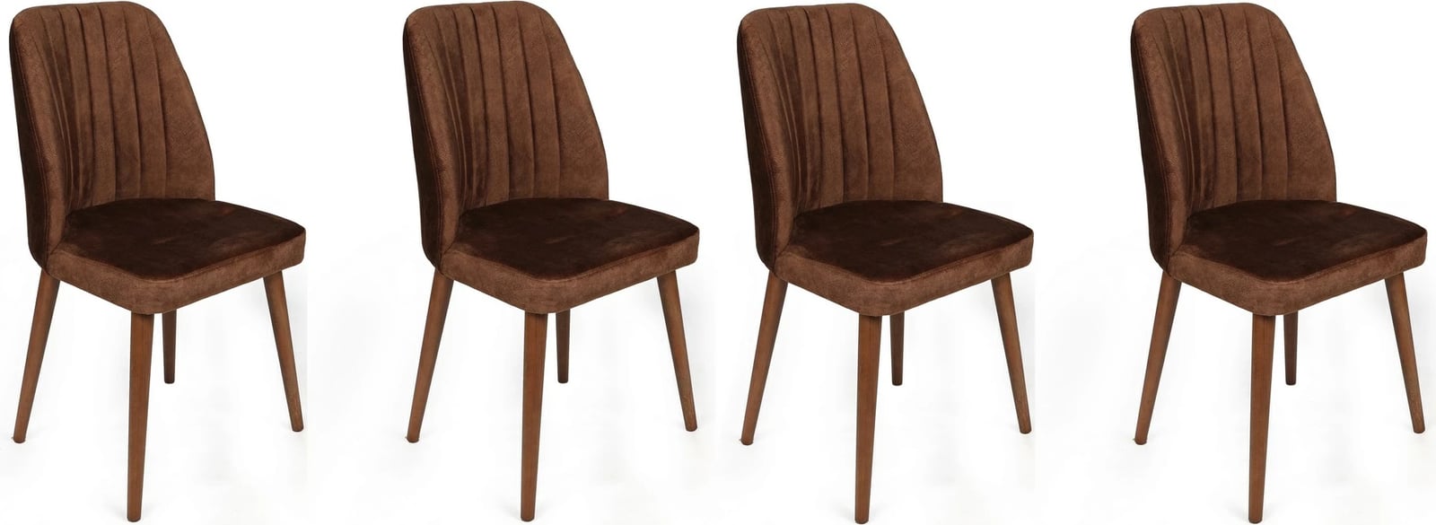 Set karrigesh (4 copë), Skye Decor, Alfa-466 V4, kafe dhe arre