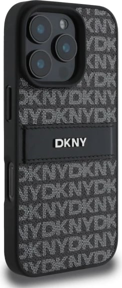 Mbështjellës DKNY Texture Pattern Tonal Stripe për iPhone 16 Pro, i zi
