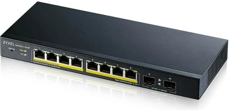 Switch Zyxel GS1900-10HP v2, 8 porte PoE, 2xSFP, SMART, i zi