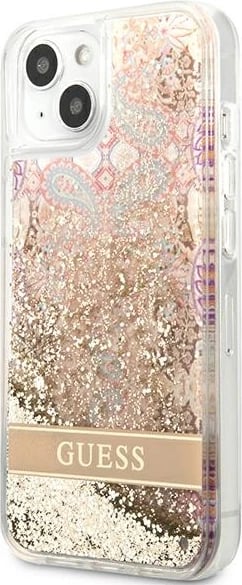Mbështjellës Guess Paisley Liquid Glitter për iPhone 13 mini 5.4", Gold