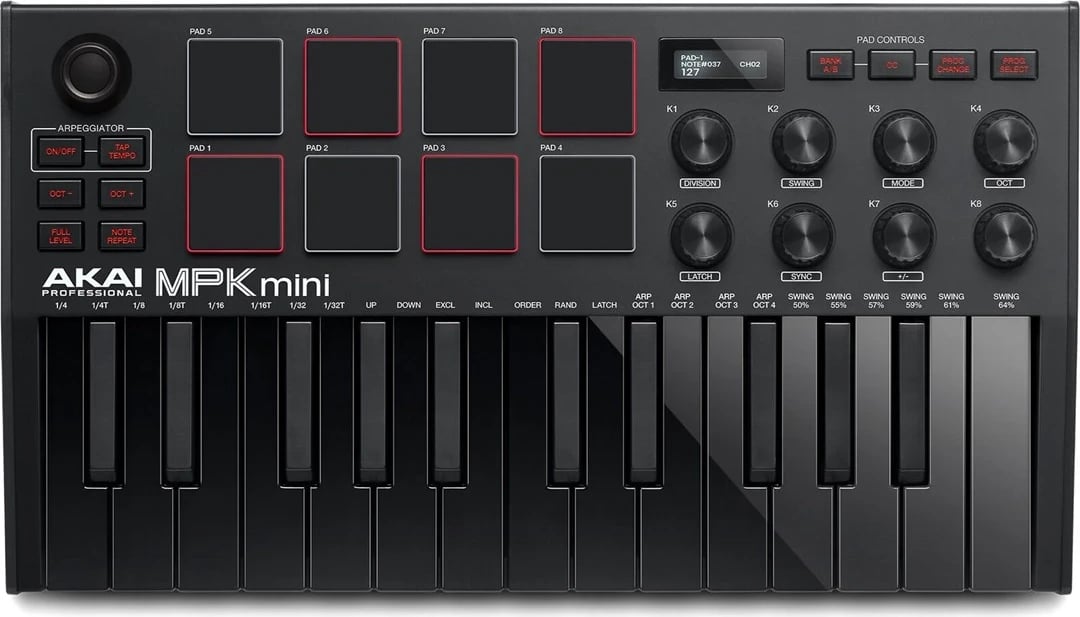 Kontrollues muzikor Akai MPK Mini MK3, MIDI USB, i zi