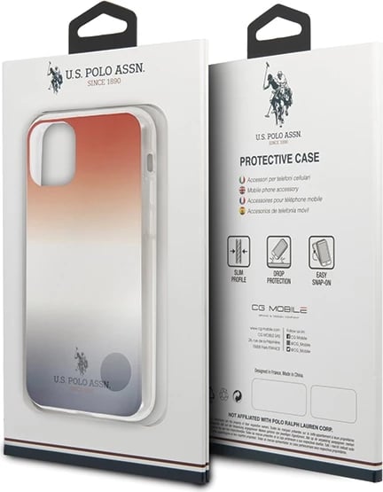 Mbështjellës U.S. Polo Assn. USHCN61TRDGRB për iPhone 11, Pattern Gradient, kuqe/blu