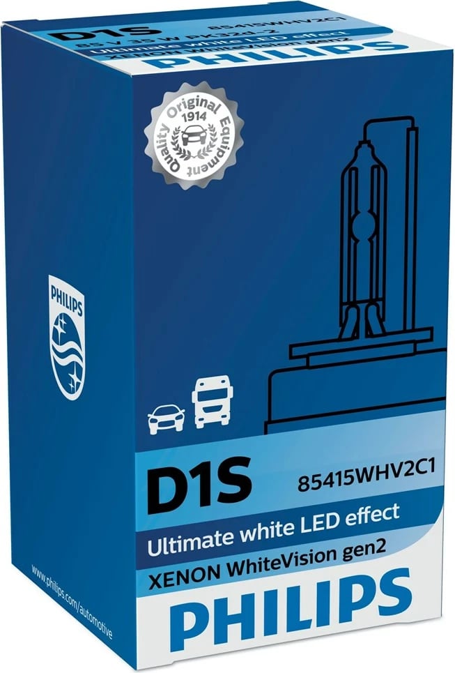 Llambë veture Philips Xenon WhiteVision gen2 85415WHV2C1, D1S, 35 W, Bardhë