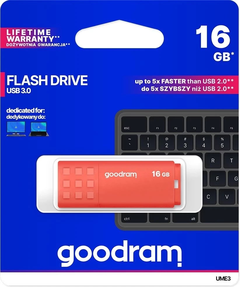 USB Flash GoodRAM 16GB, portokalli