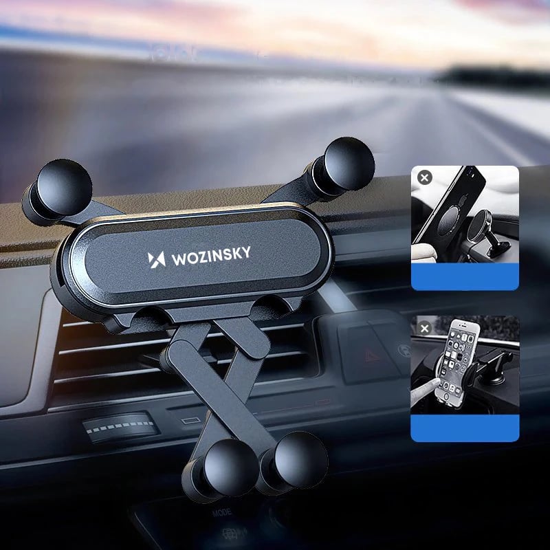 Mbajtës graviteti për celular Wozinsky WCH-05 për grilë ventilimi, zi