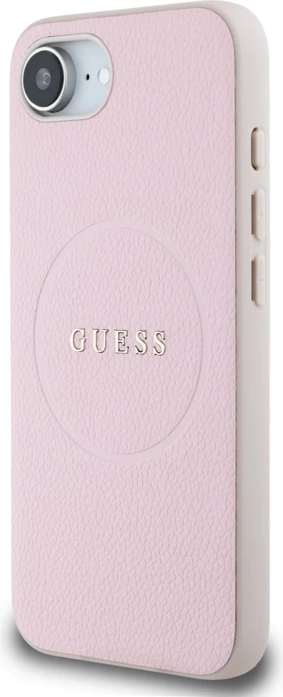 Mbështjellës Guess Grained Ring MagSafe për iPhone 16e, Rozë