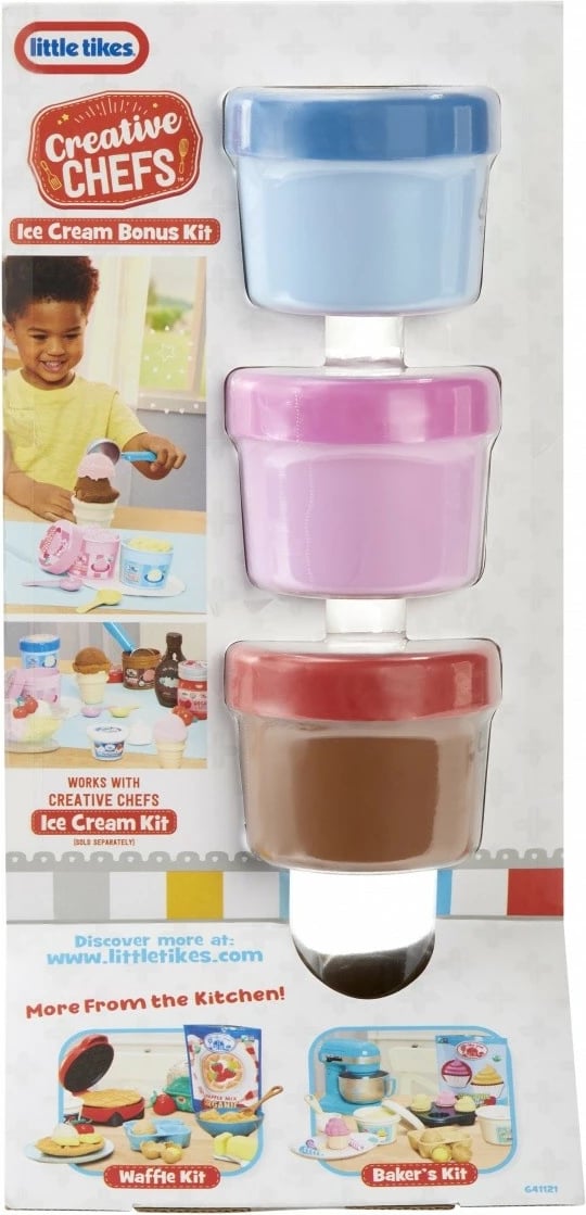 Set lodrash Creative Chefs Ice Cream Supplement Little Tikes, 641121-EUC, kafe/rozë/e verdhë