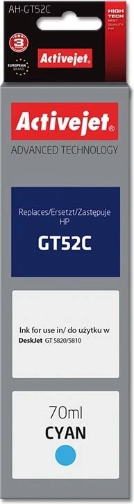 Ngjyrë zëvëndësuese Activejet AH-GT52C për printer HP, e kaltër