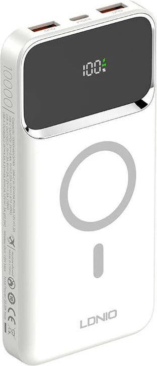Powerbank LDNIO PQ12, 10000mAh, 15W, e bardhë