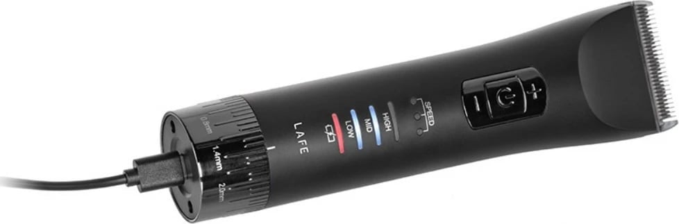 Trimmer flokësh dhe mjekre Lafe MasterTrim LAFTRY47538, tehe qeramike 45 mm, 3 shpejtësi, 0.8–2 mm + krehra 3–12 mm, 1800 mAh, me/pa kabllo, e zezë