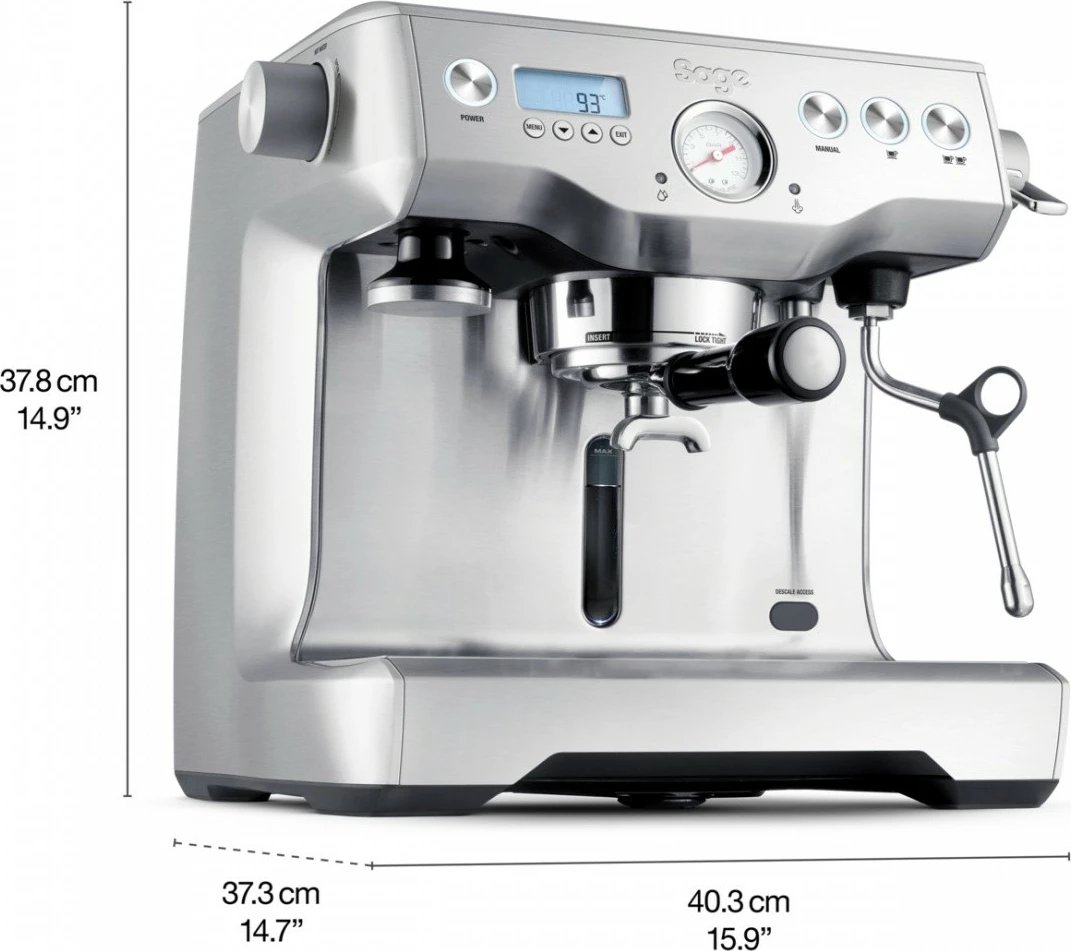 makinë espresso me presion, Sage, SEP920BSS, dy bojlerë, PID, 58 mm portafilter, 2.5 L, 15 bar, gjysmë-automatike, inoks i furçuar