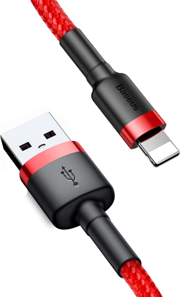 Kabllo Baseus Cafule CALKLF-B09, USB-A në Lightning, 1 m, e kuqe