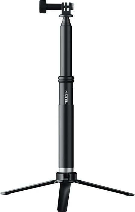 Selfie stick me tripod Telesin GP-MNP-090-S për kamera sportive dhe telefon, i zi