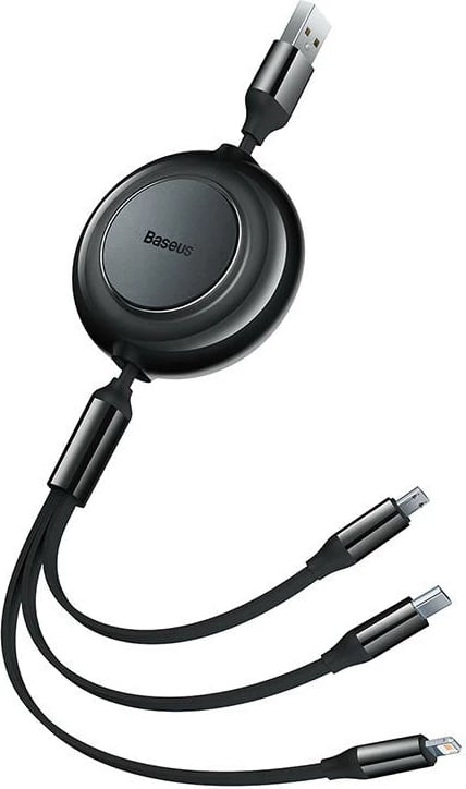 Kabllo 3-në-1 Baseus Bright Mirror 2, 1.1m, Micro USB/USB-C/Lightning, e zezë