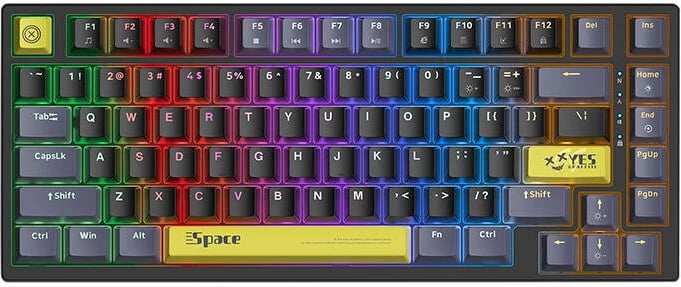 Tastierë mekanike ONIKUMA G52, 82 taste, me kabllo USB, e zezë, me ndriçim RGB